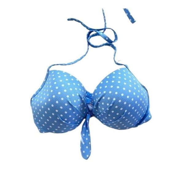 NWT Womens Shade & Shore Polka Dot Swimsuit Swim Bikini Bathing Suit Top Sz 38DD - Picture 2 of 3